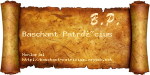 Baschant Patrícius névjegykártya